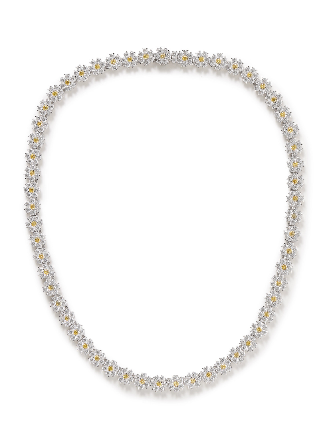 Hatton Labs Daisy Sterling Silver Laboratory-grown Crystal Tennis Necklace