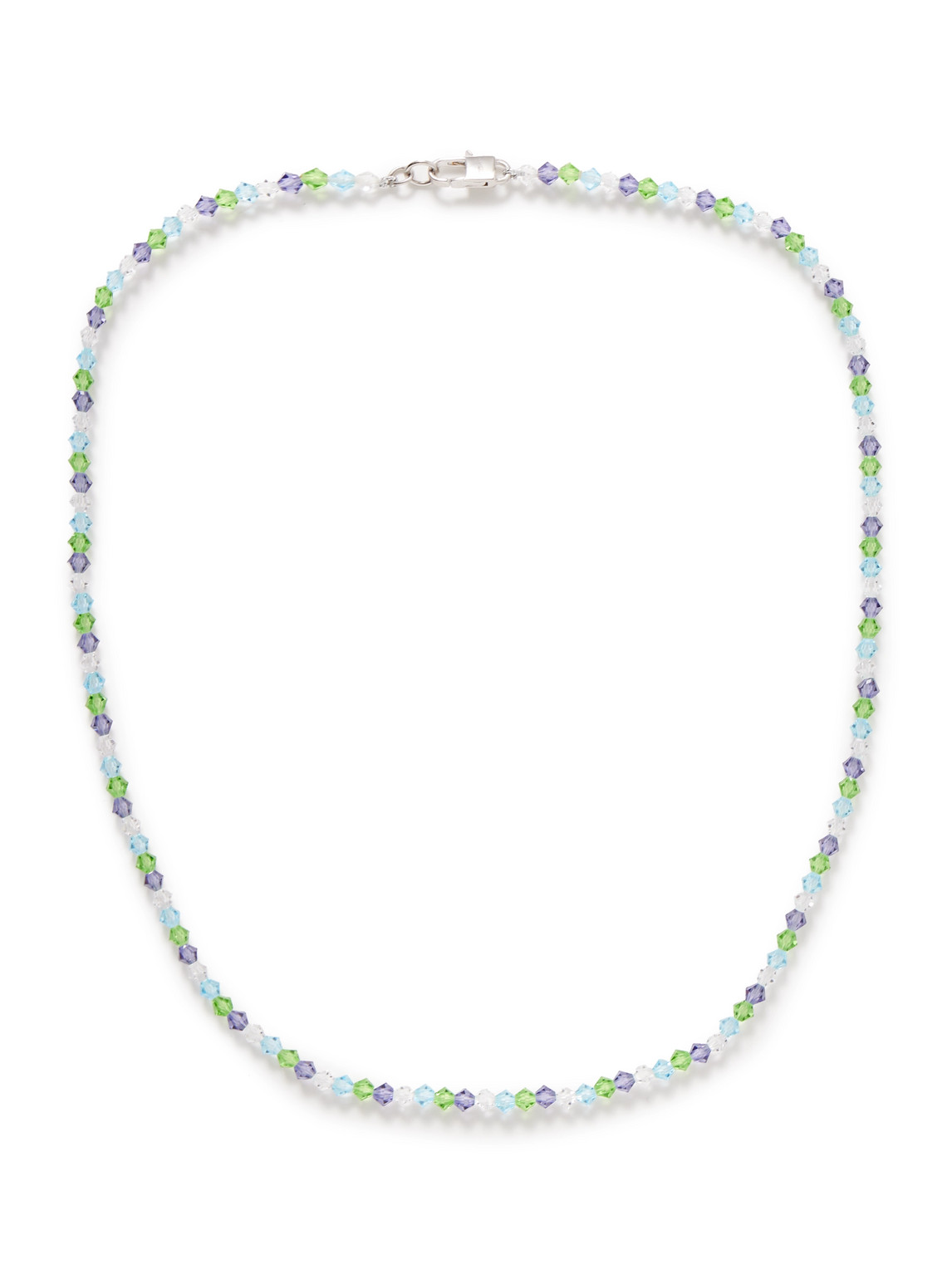 Hatton Labs Shore Sterling Silver Multi-stone And Glass Beaded Necklace In Blue