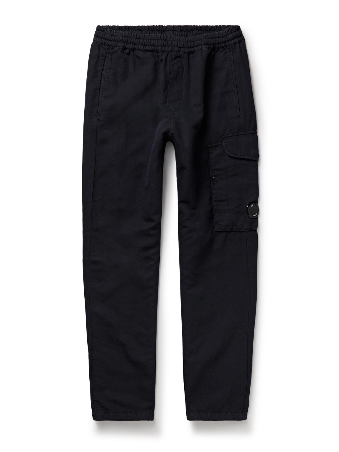 C.p. Company Straight-leg Logo-appliquéd Cotton And Linen-blend Cargo Trousers