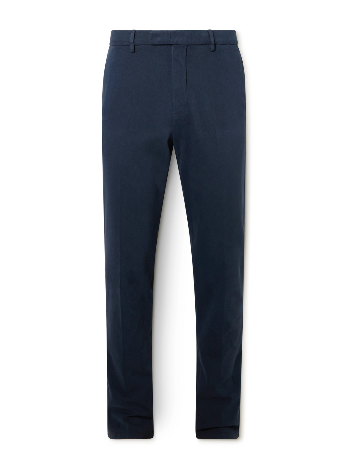Straight-Leg Cotton-Blend Twill Trousers
