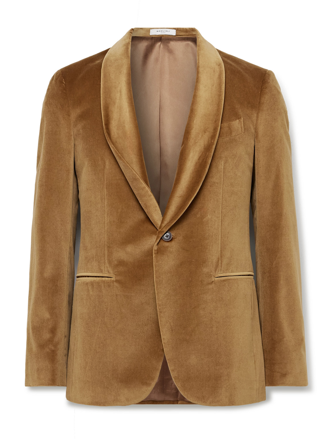 Slim-Fit Shawl-Lapel Cotton-Velvet Tuxedo Jacket