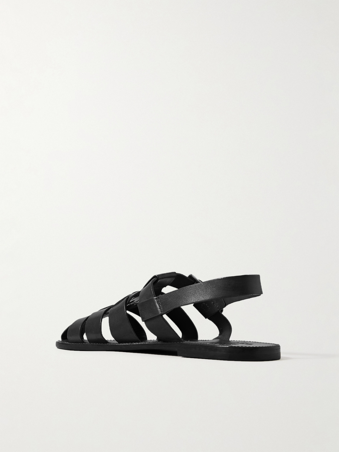 Grenson Quincy Leather Fisherman Sandals In Black