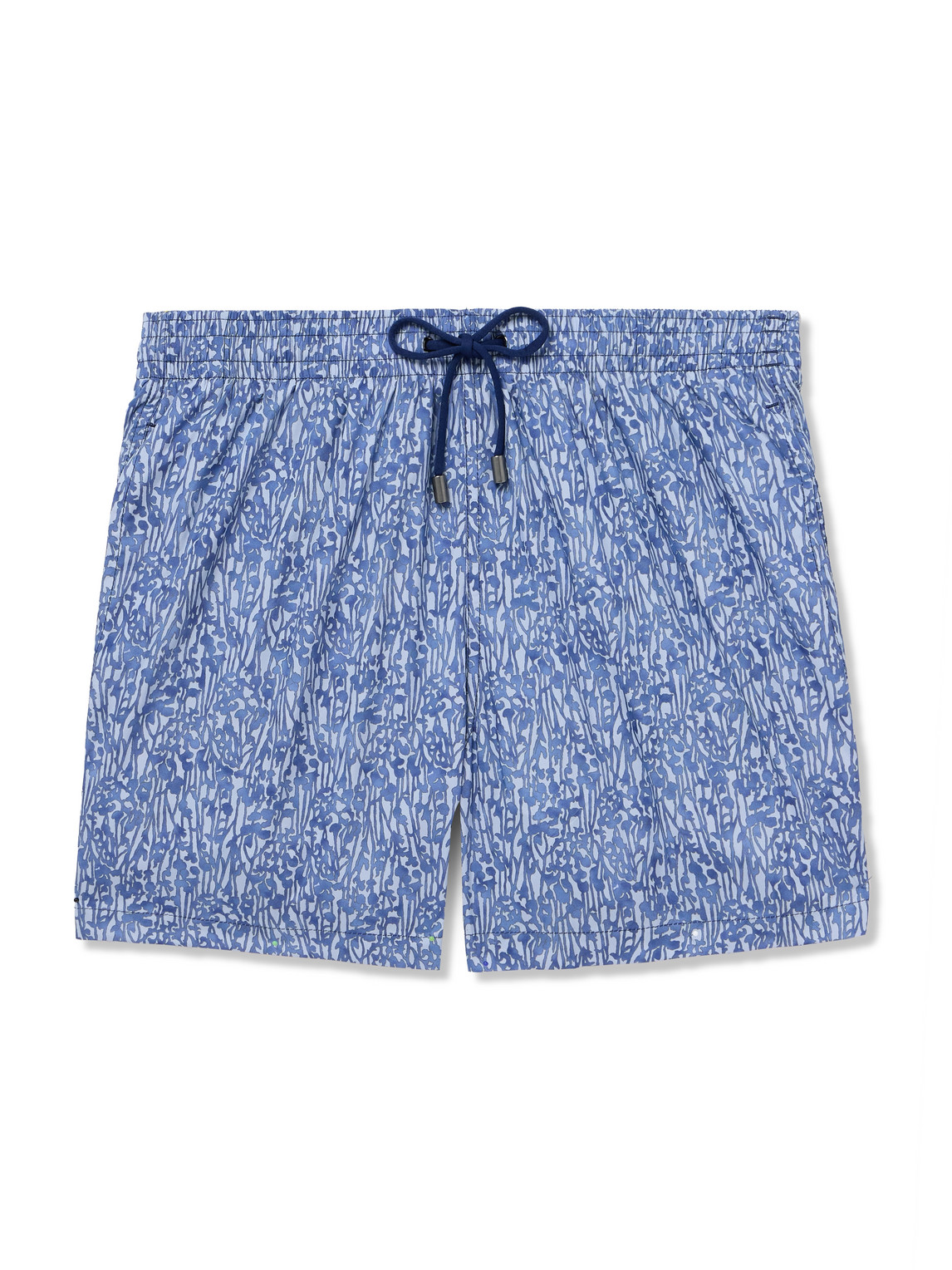 Straight-Leg Mid-Length Printed Swim Shorts