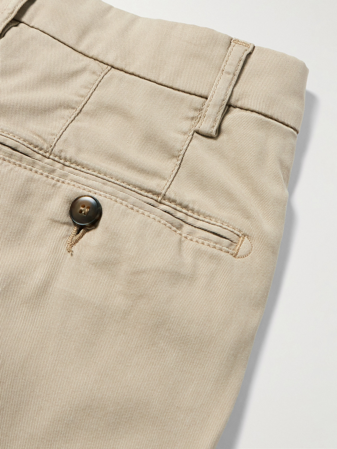 Canali Garment-dyed Stretch-lyocell And Cotton-blend Trousers In Neutrals