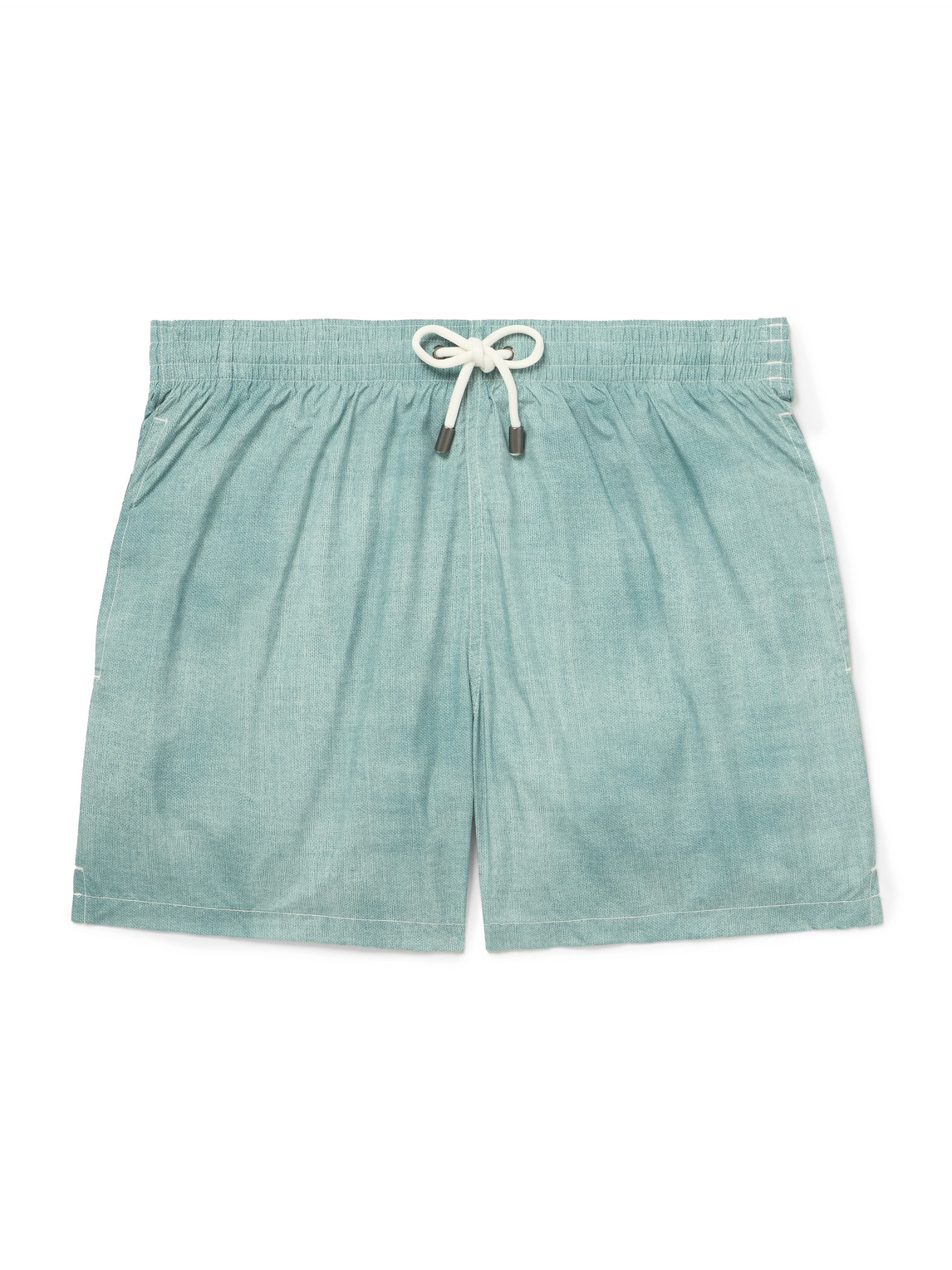 Straight-Leg Mid-Length Printed Swim Shorts