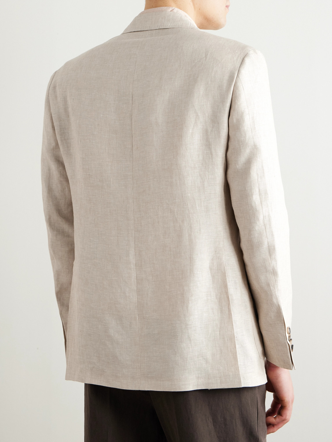 Canali Kei Linen Suit Jacket In Neutrals