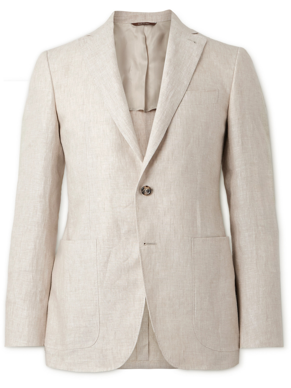 Canali Kei Linen Suit Jacket In Neutrals