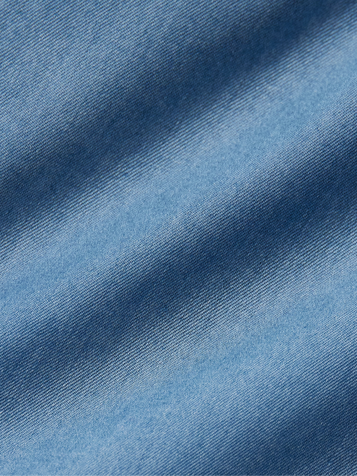 Canali Spread-collar Cotton-chambray Shirt In Blue