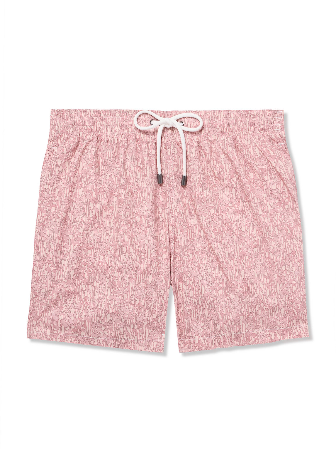 Straight-Leg Mid-Length Printed Swim Shorts