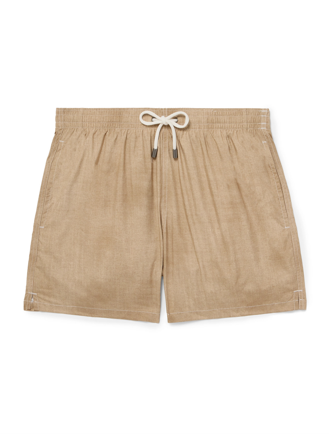 Straight-Leg Mid-Length Printed Swim Shorts