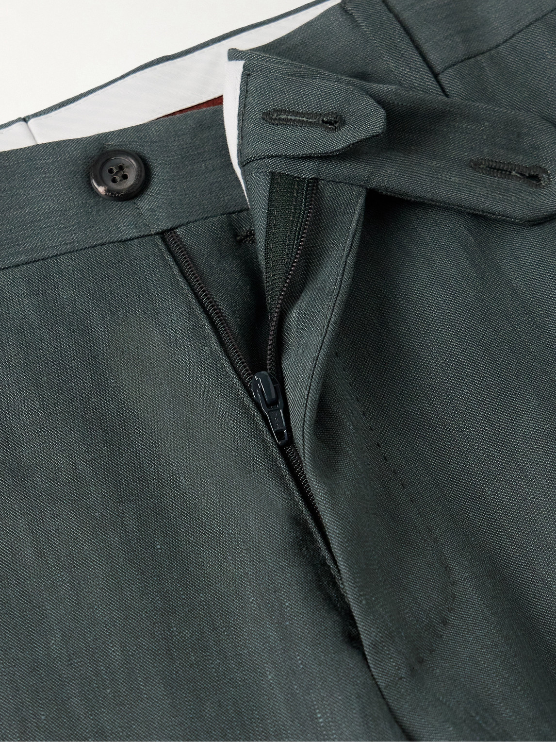 Canali Slim-fit Linen And Wool-blend Suit Trousers In Blue