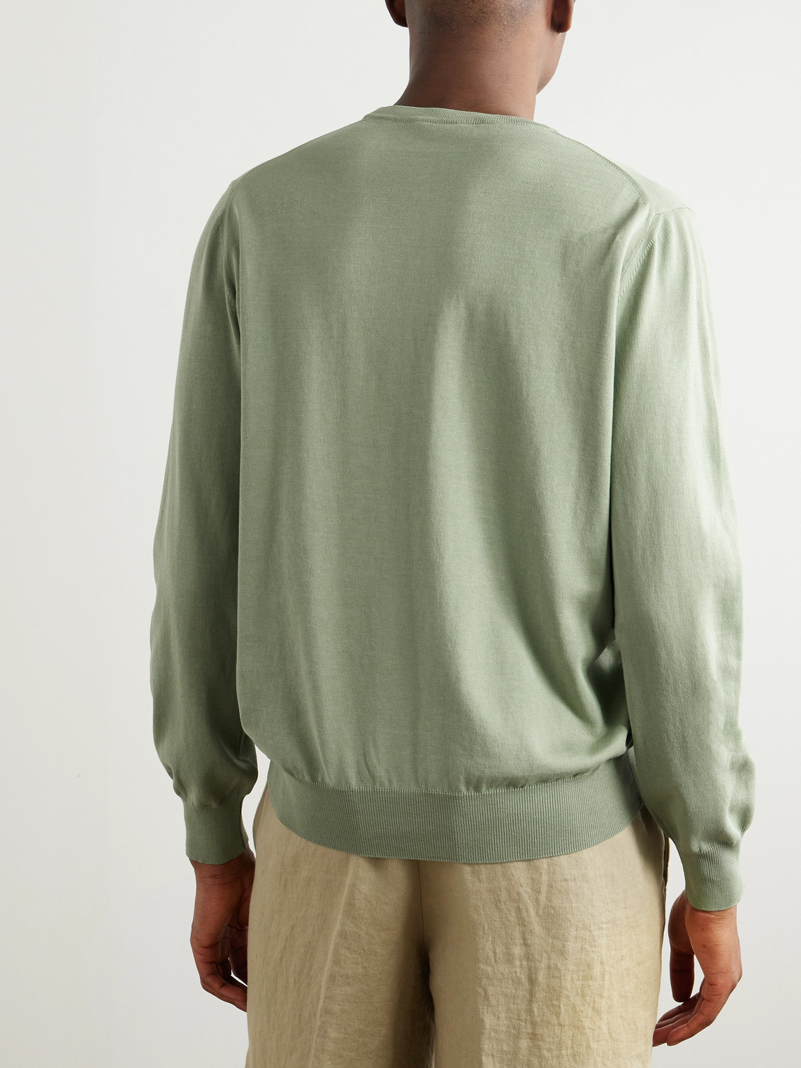 Canali Cotton Sweater In Green