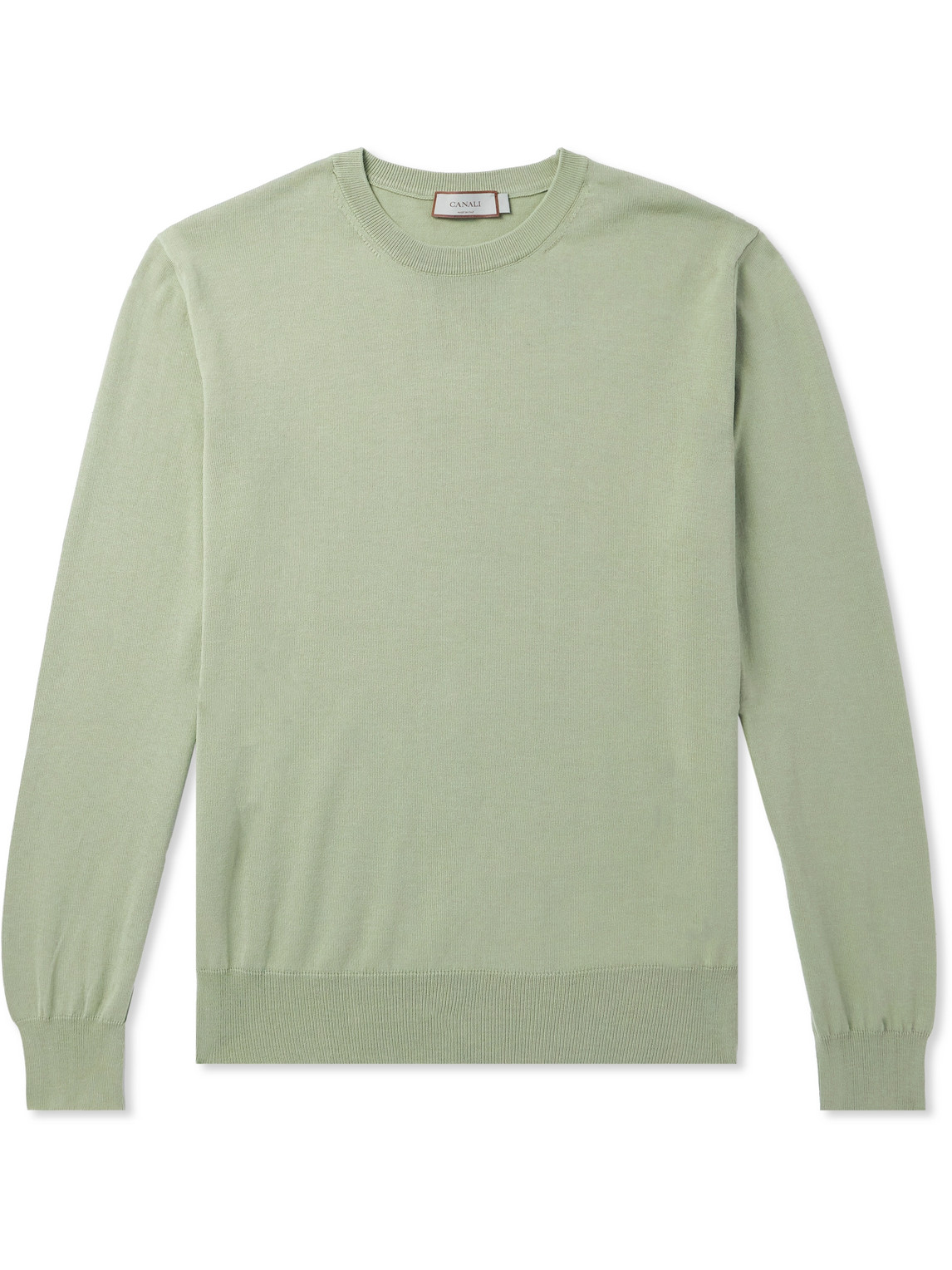 Canali Cotton Sweater In Green