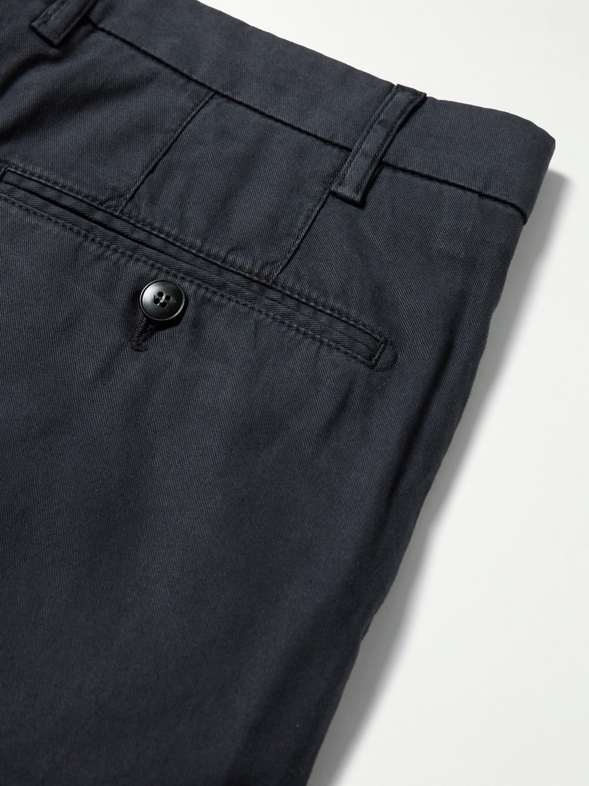 Canali Garment-dyed Stretch-lyocell And Cotton-blend Trousers In Blue