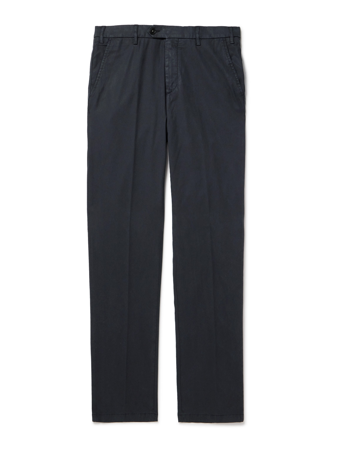 Canali Garment-dyed Stretch-lyocell And Cotton-blend Trousers In Blue