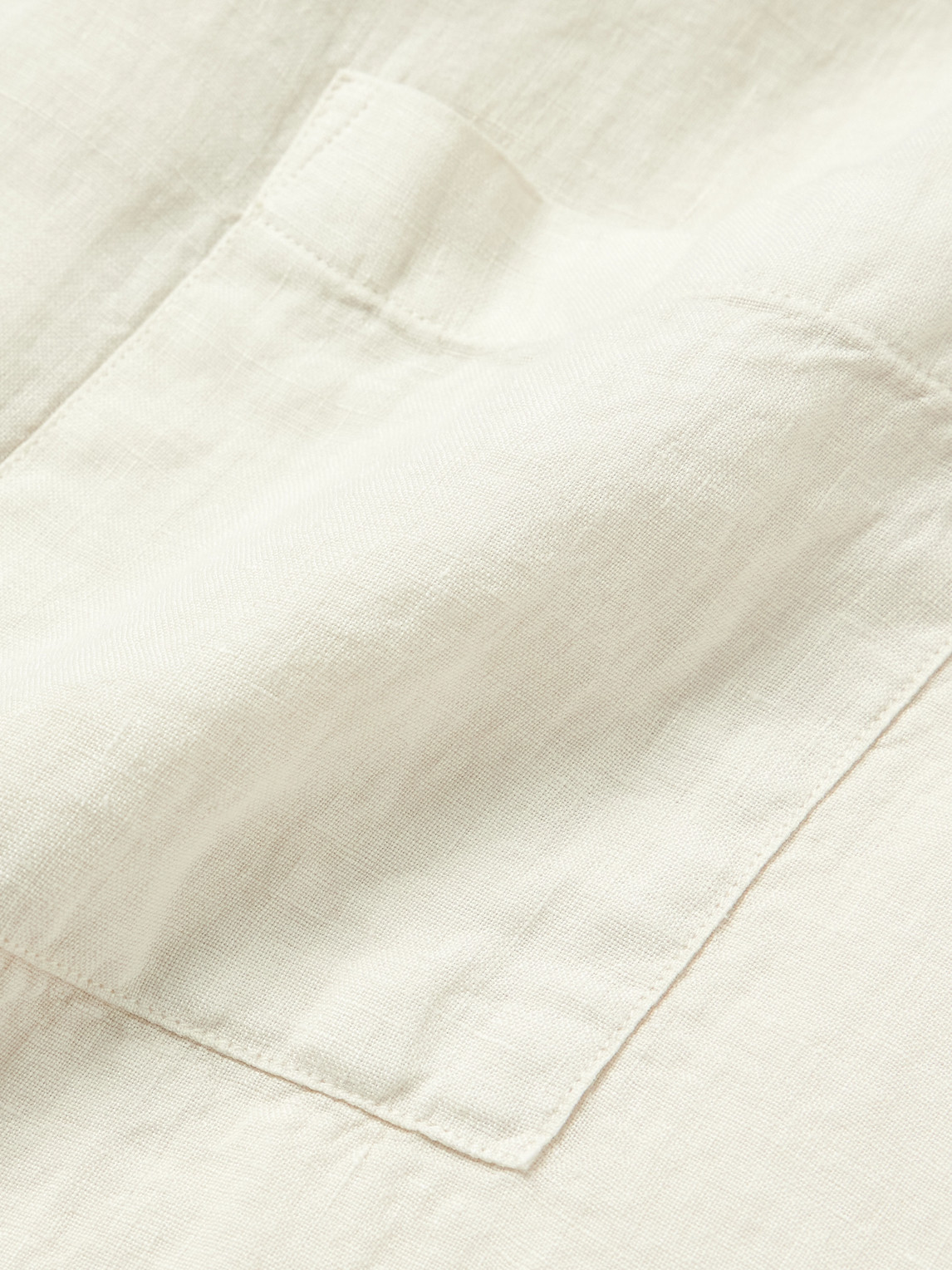 Canali Camp-collar Garment-dyed Linen Shirt In Neutrals