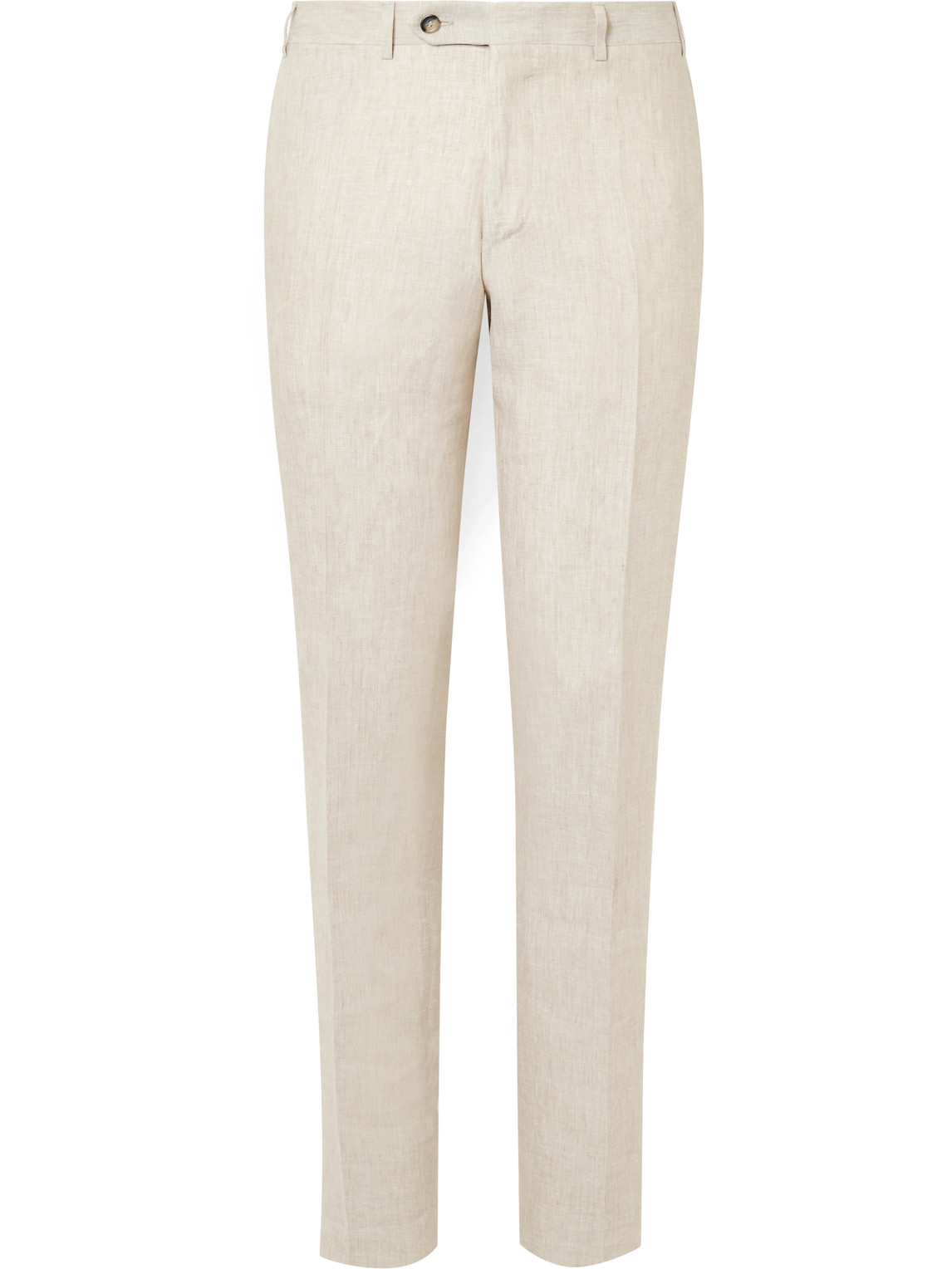Slim-Fit Straight-Leg Linen Suit Trousers