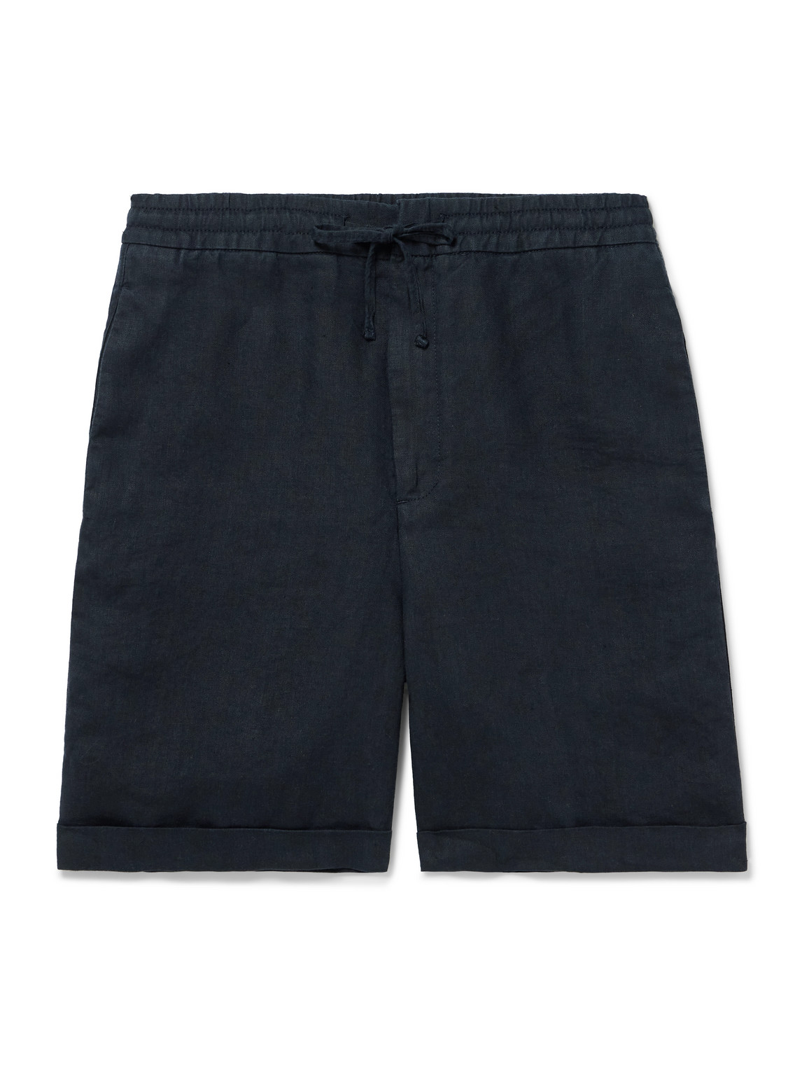 Straight-Leg Linen Drawstring Shorts