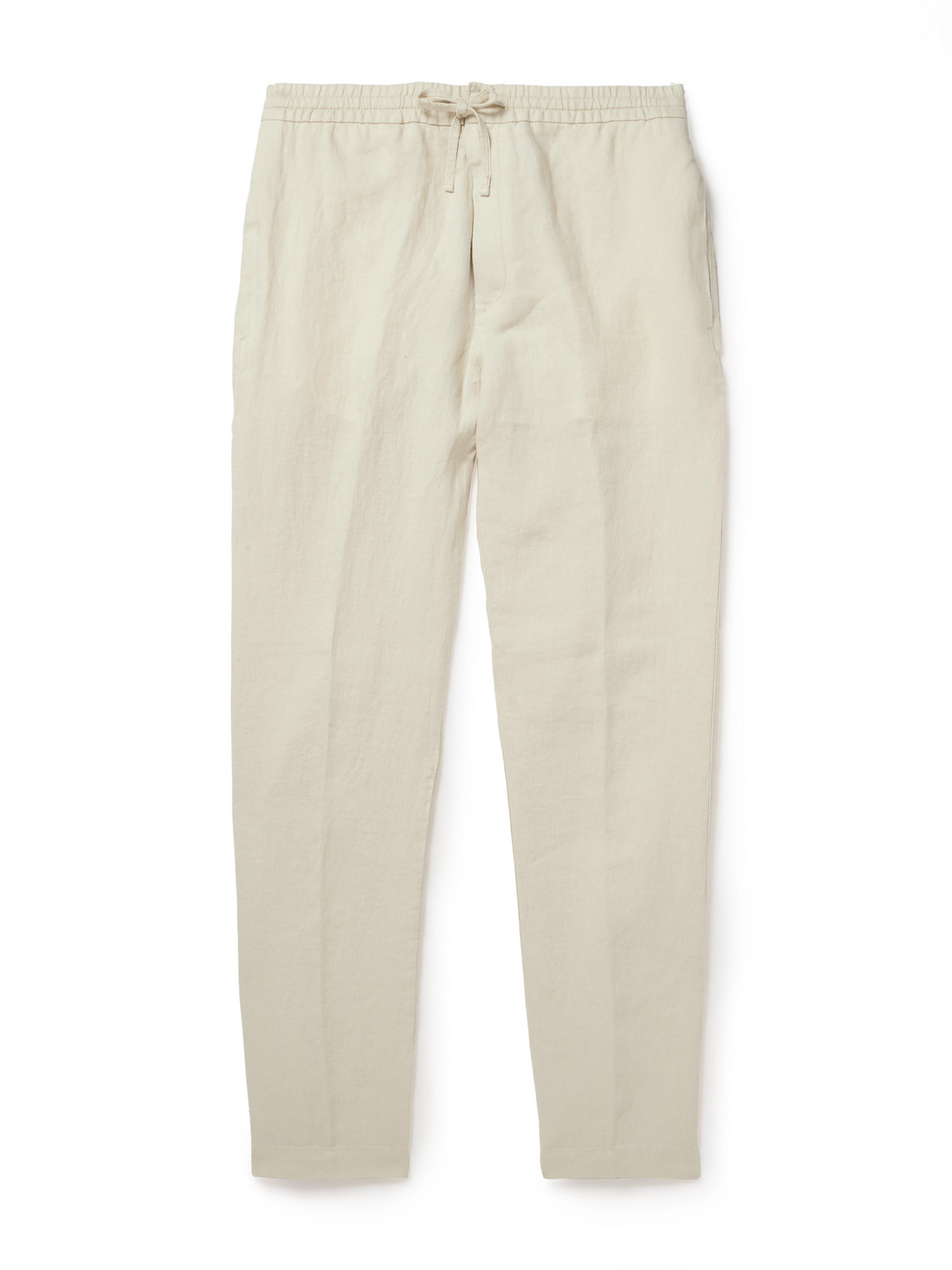 Straight-Leg Linen Drawstring Trousers