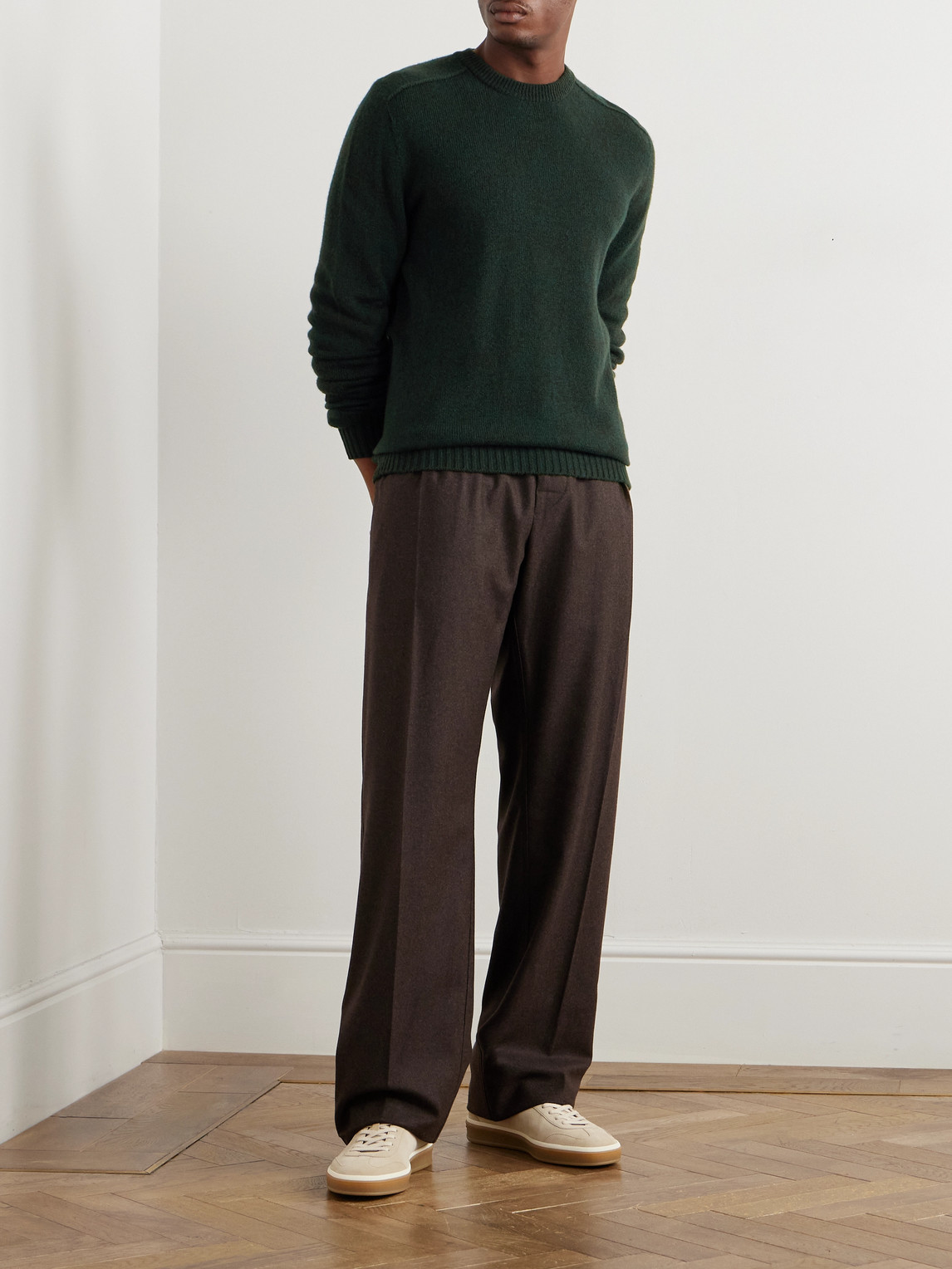 Shop Loro Piana Mastallone Wool Sweater In Green