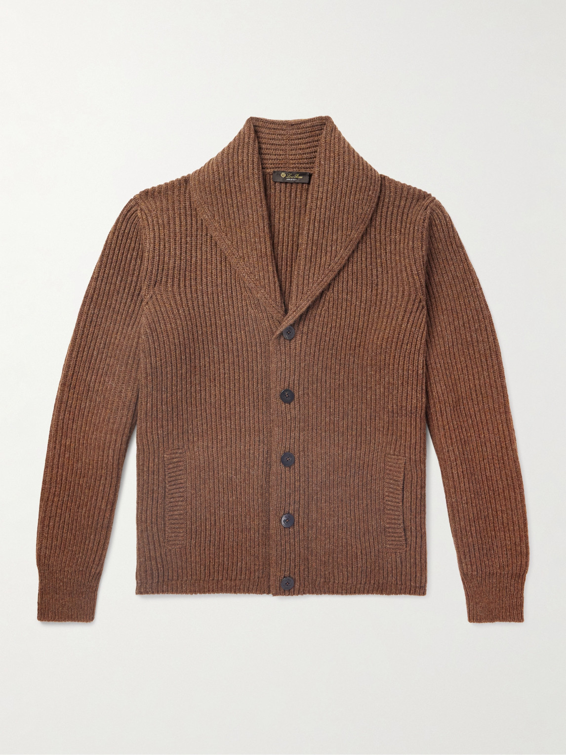 Loro Piana Shawl-Collar Ribbed Wool Cardigan - Men