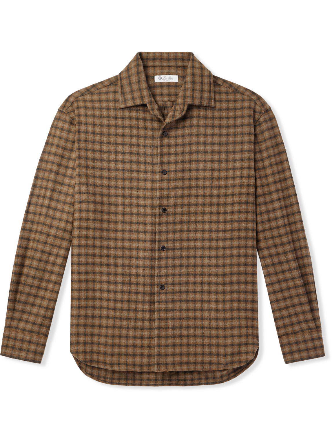 Checked Brushed Wool and Cashmere-Blend Overshirt