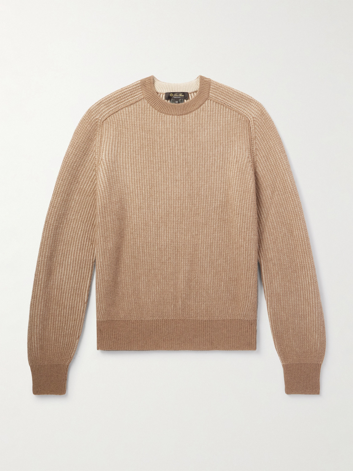 Loro Piana Col D'Olen Waffle-Knit Camel Hair Sweater - Men