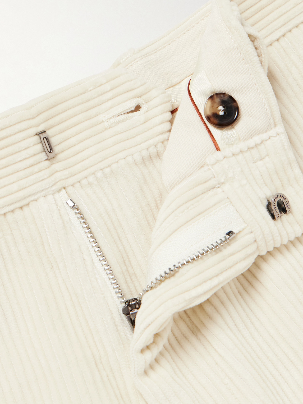 Loro Piana Jarno Straight-leg Cotton-corduroy Trousers In Neutrals