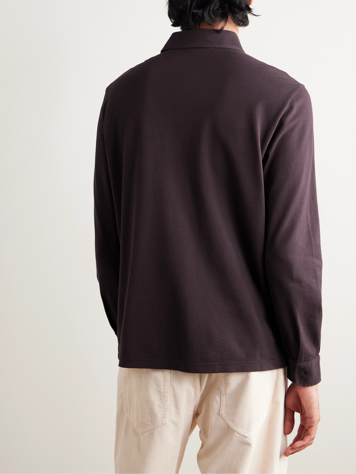 Loro Piana Cotton-piqué Polo Shirt In Burgundy