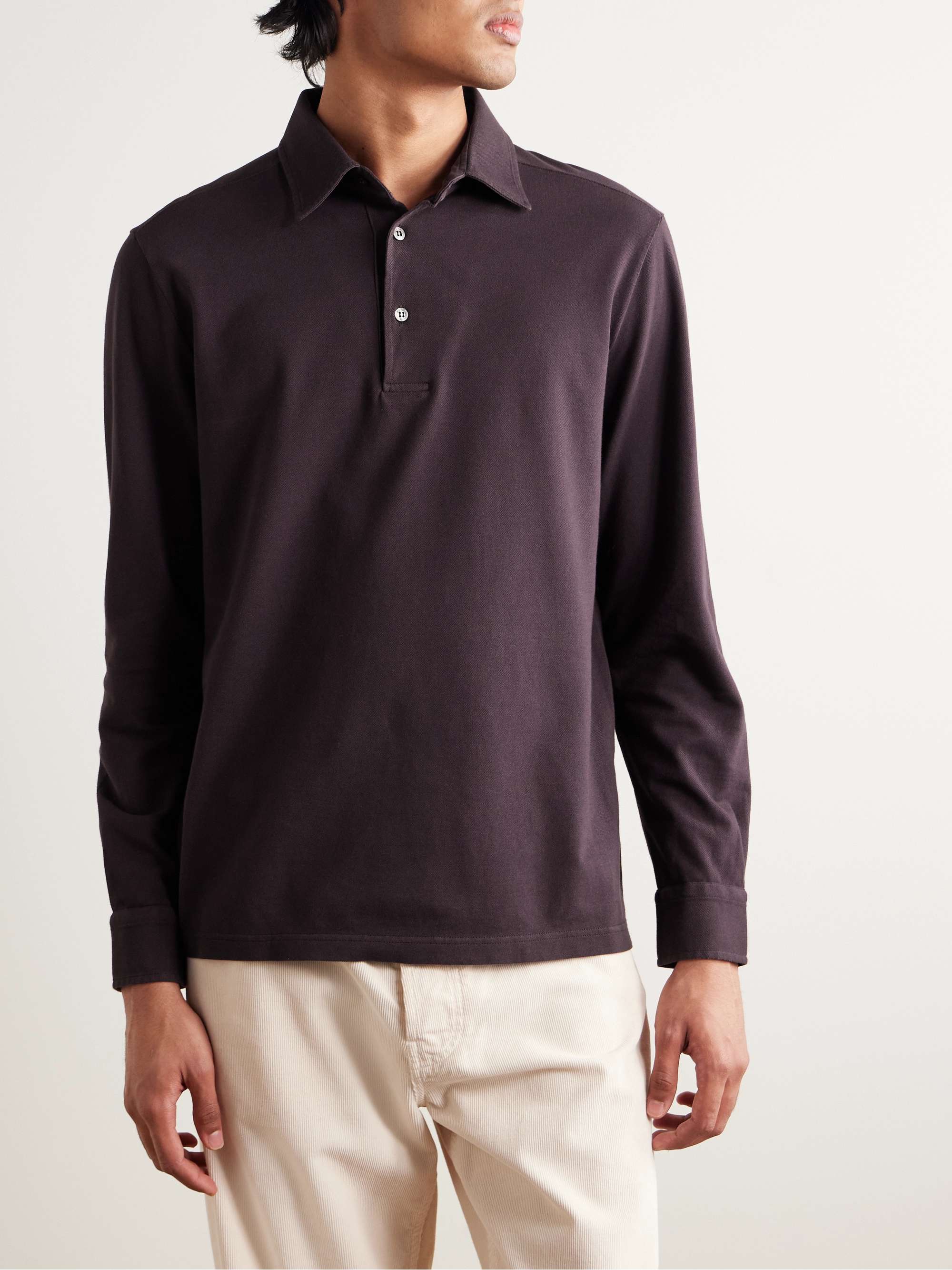 LORO PIANA Cotton-Piqué Polo Shirt