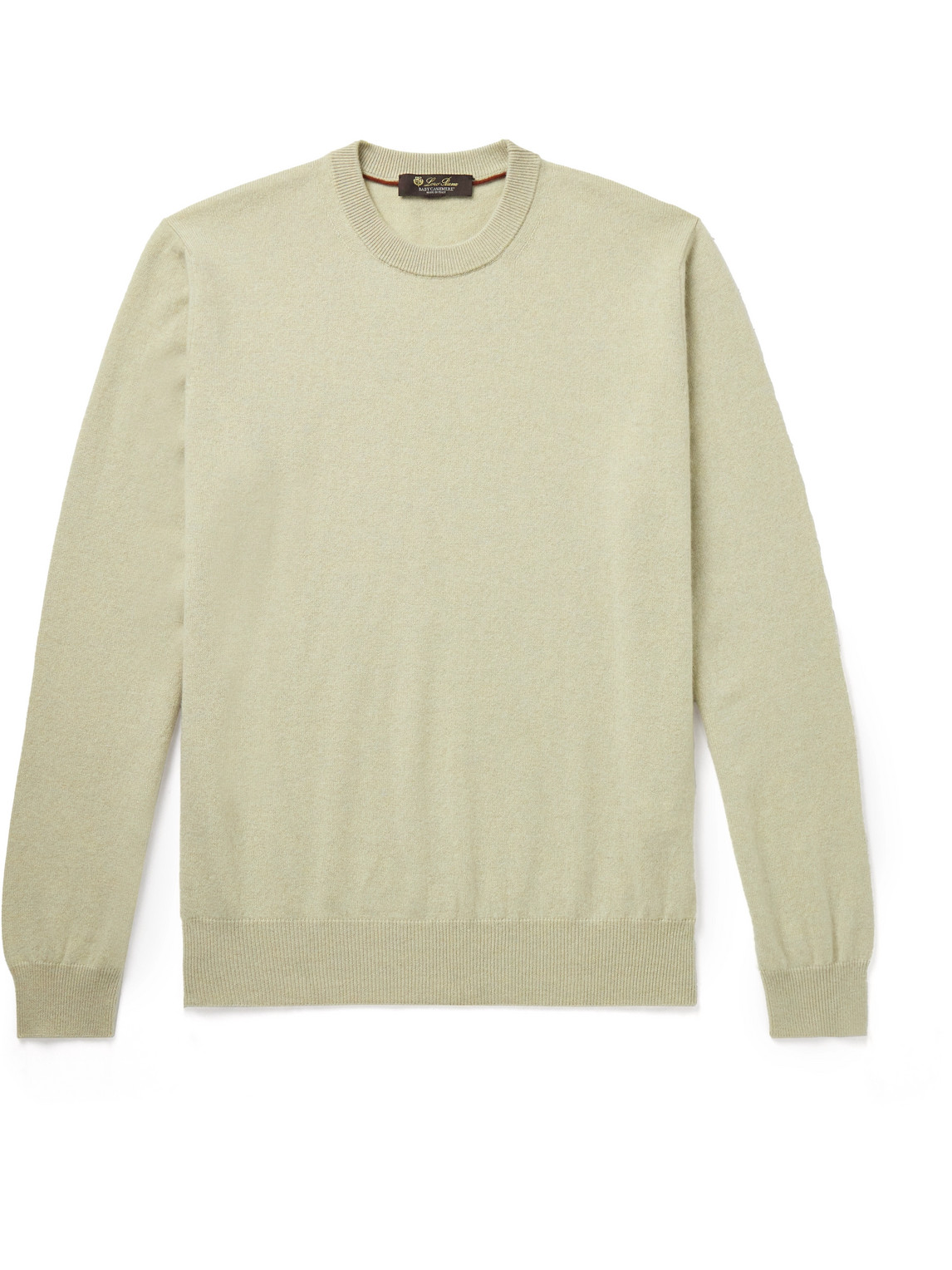 Loro Piana Slim-fit Baby Cashmere Sweater In Green