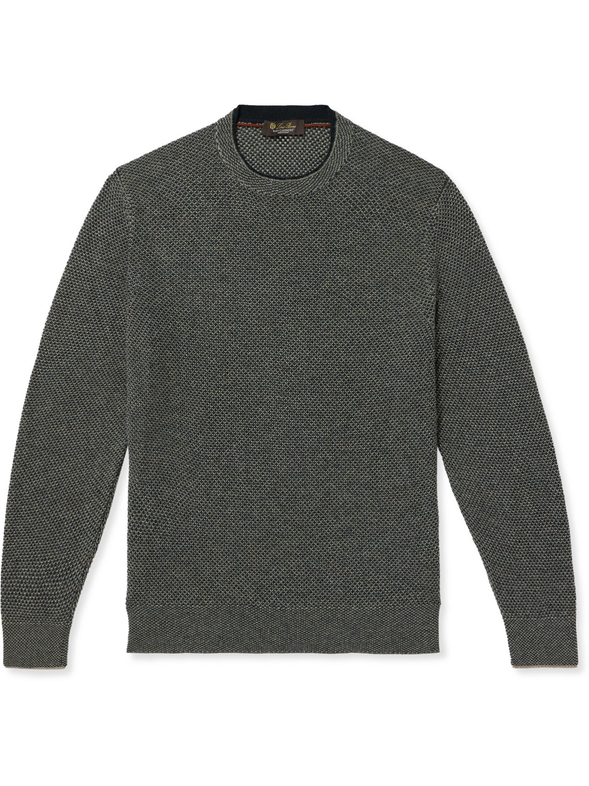Loro Piana Varallo Honeycomb-knit Baby Cashmere Sweater In Gray