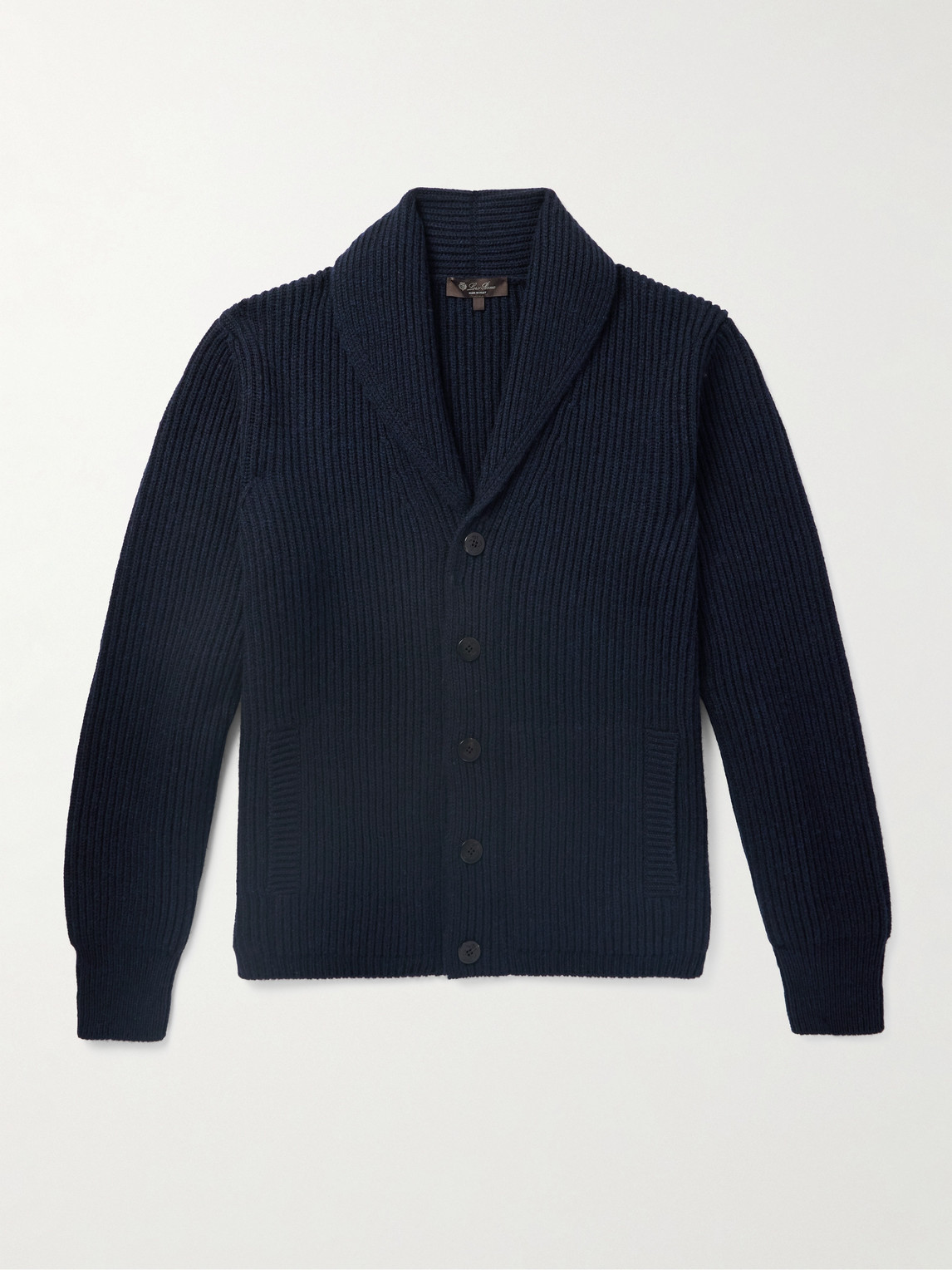Loro Piana Shawl-Collar Ribbed Wool Cardigan - Men