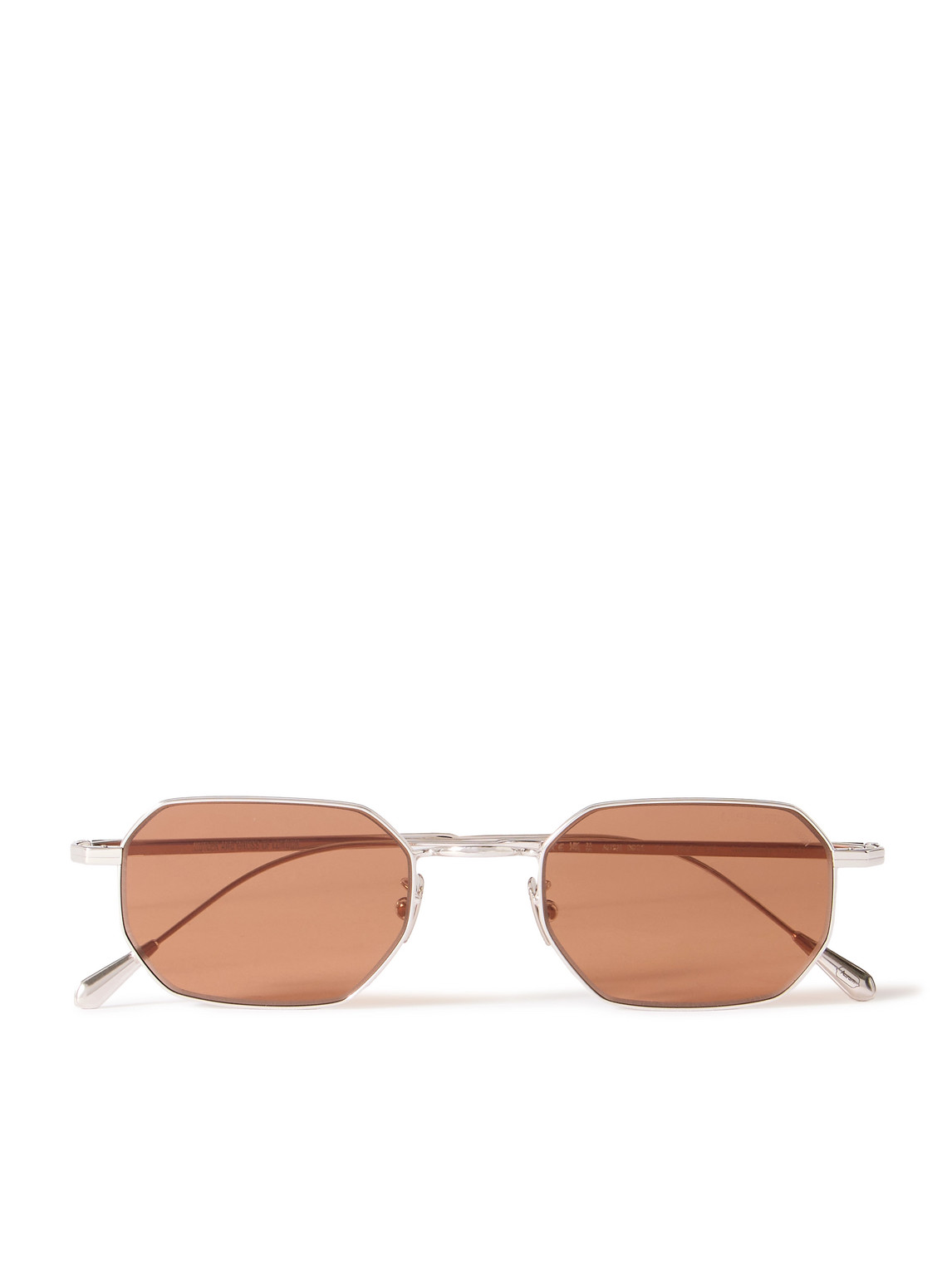 Cutler And Gross 0005 Round-frame Rhodium Sunglasses In Silver