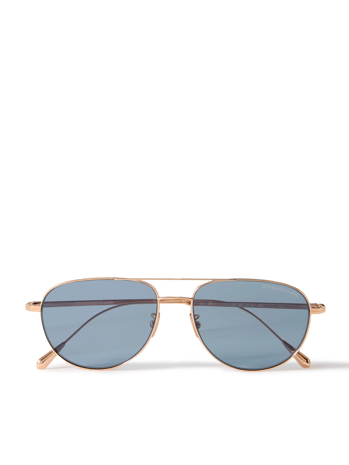 Cutler And Gross 0002 Aviator-style Rose Gold-plated Sunglasses