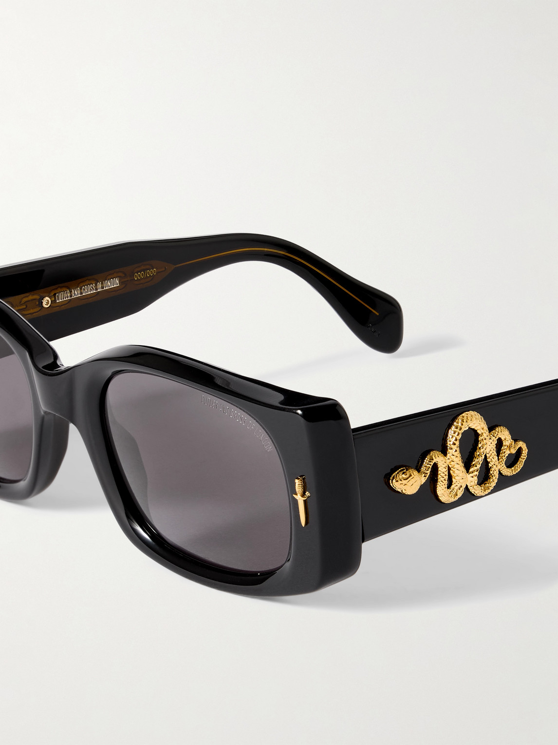 Cutler And Gross The Great Frog 010-10 Rectangle-frame Acetate Sunglasses In Black