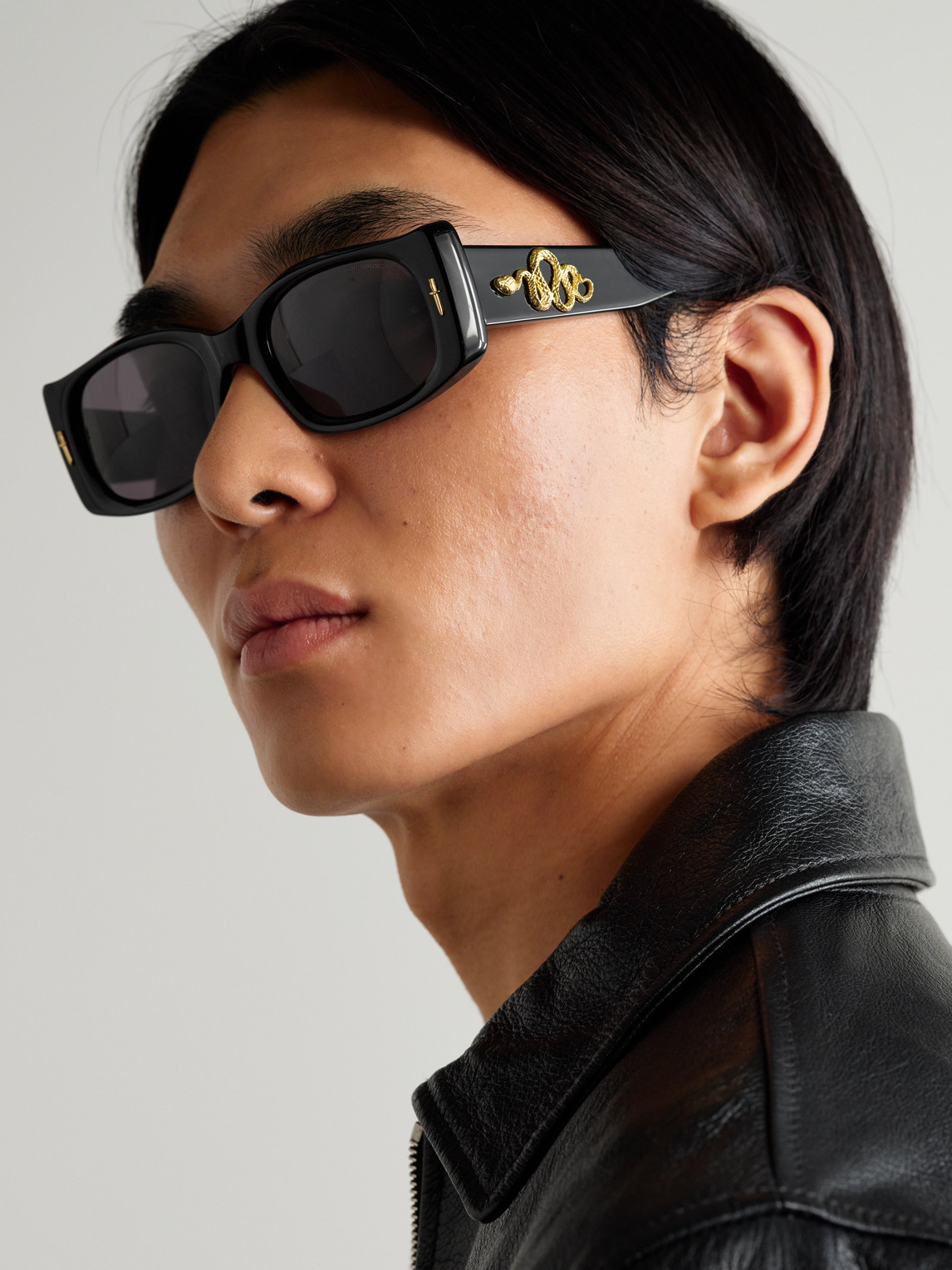 Cutler And Gross The Great Frog 010-10 Rectangle-frame Acetate Sunglasses In Black