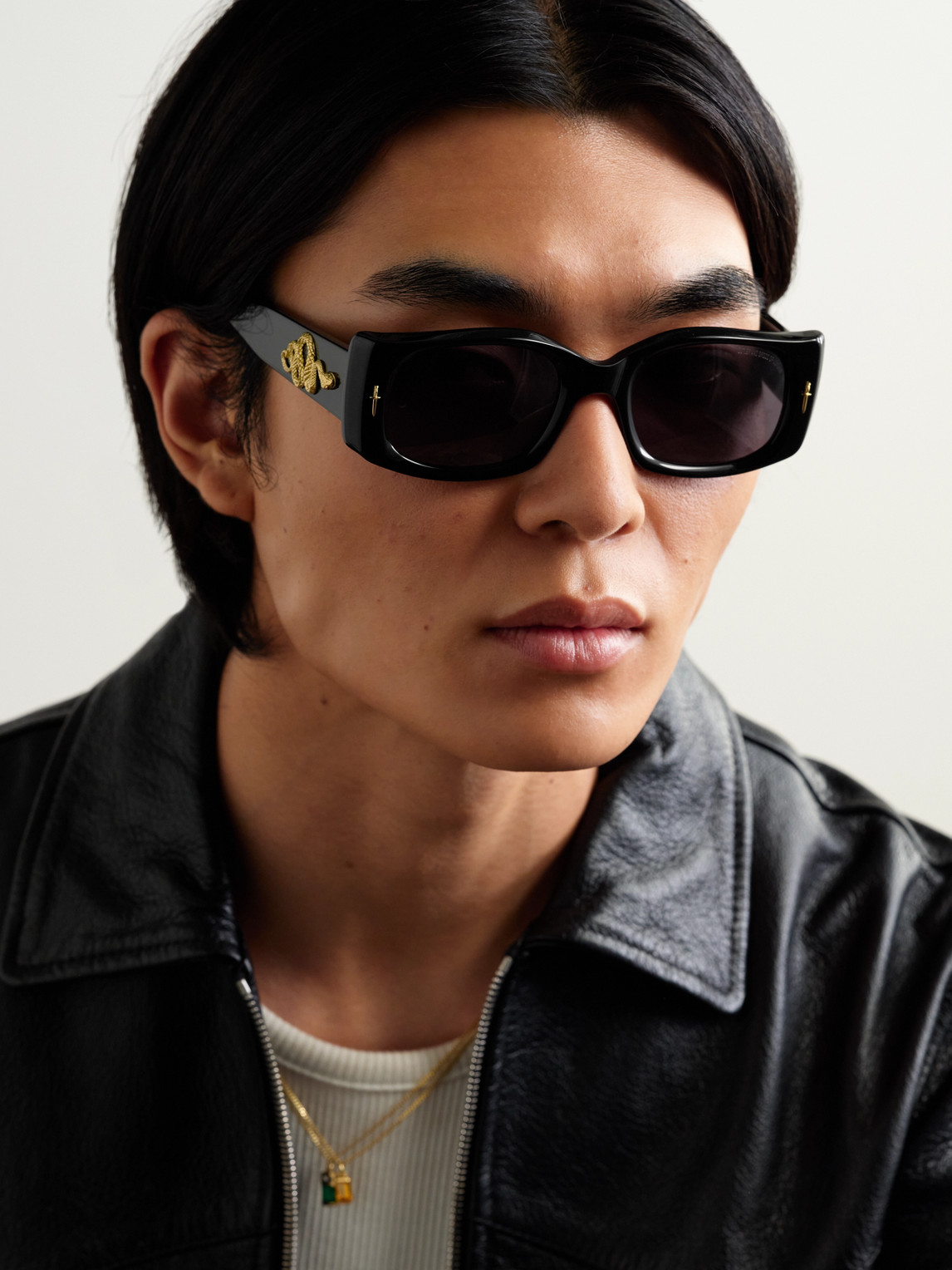 Cutler And Gross The Great Frog 010-10 Rectangle-frame Acetate Sunglasses In Black