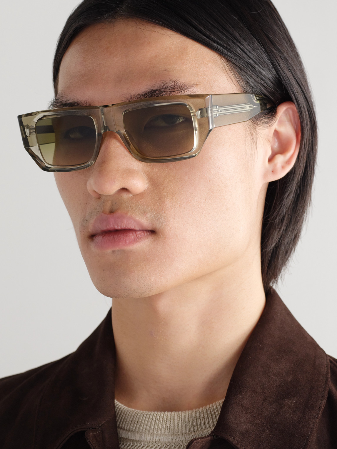 Cutler And Gross 1413 D-frame Acetate Sunglasses In Neutrals