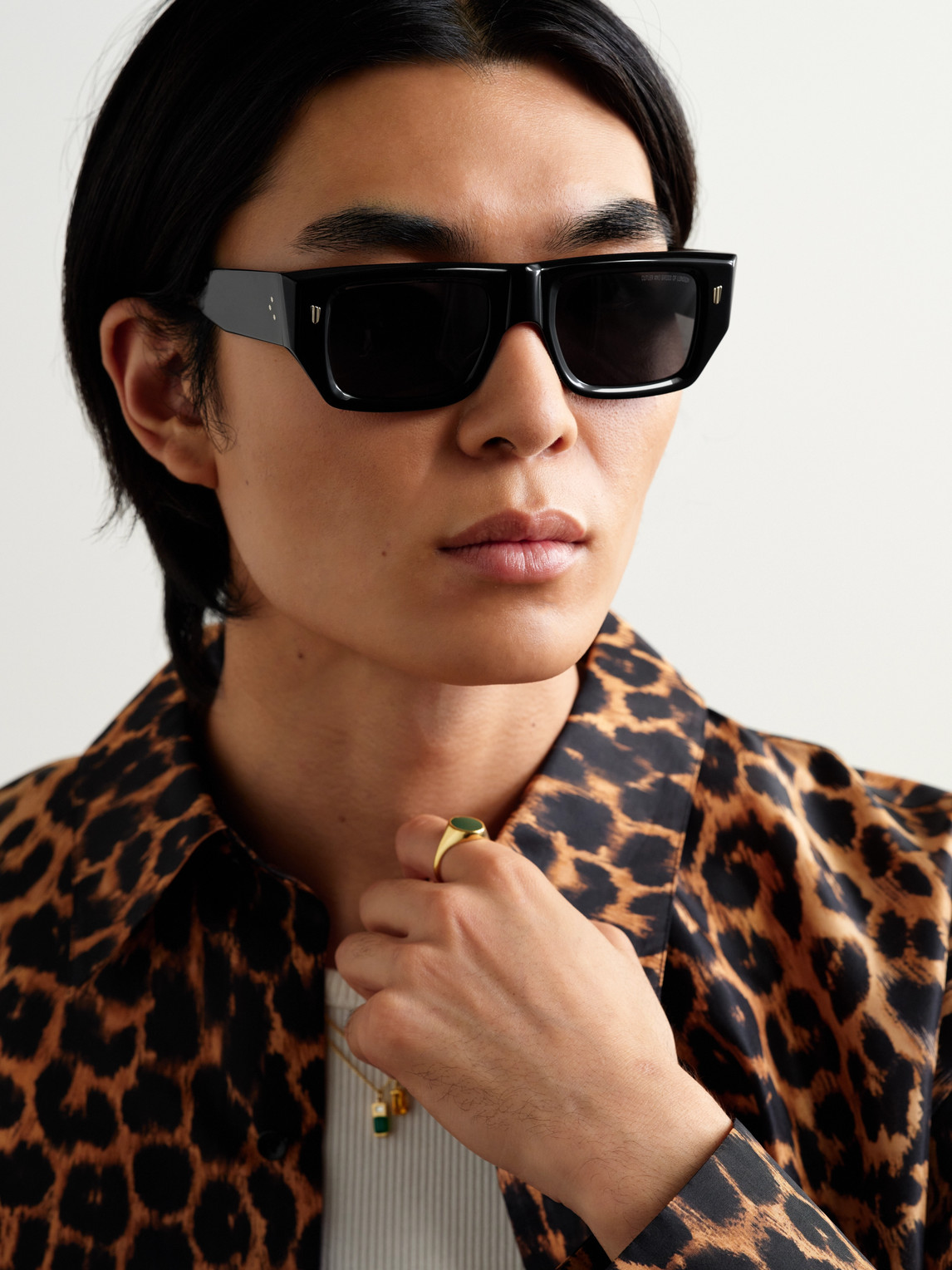 Cutler And Gross 1413 D-frame Acetate Sunglasses In Black