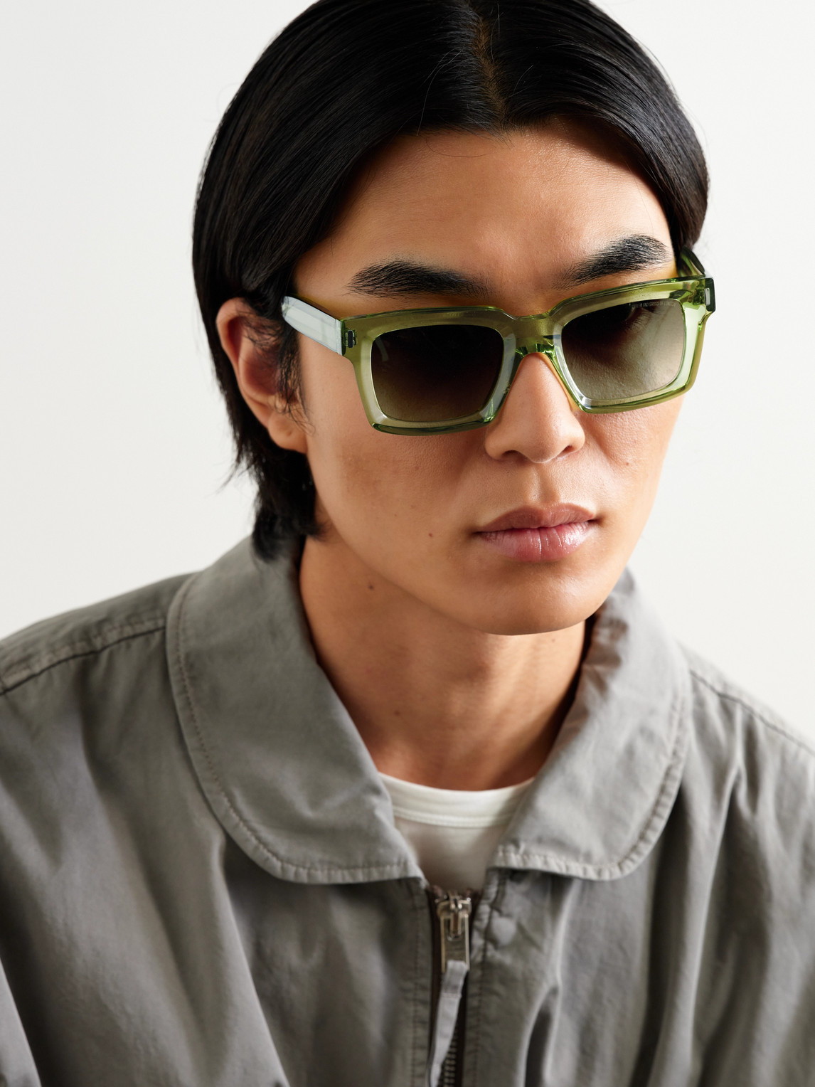 Cutler And Gross 1386 Square-frame Acetate Sunglasses In Green