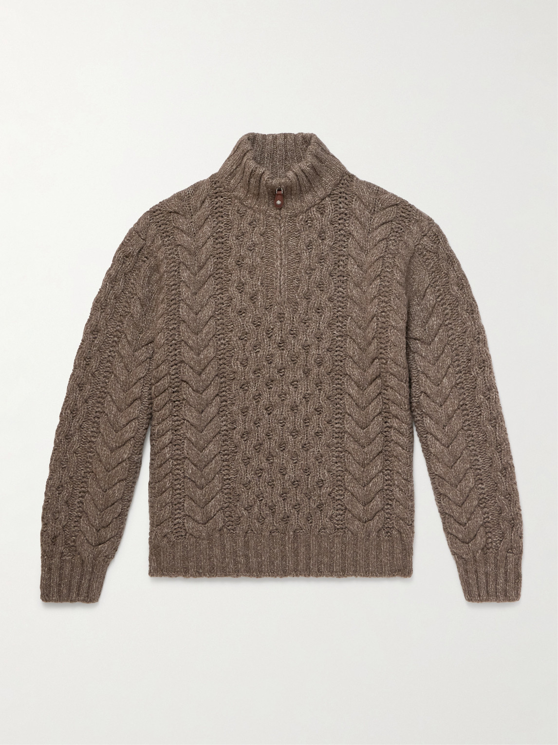 Loro Piana Cable-Knit Cashmere Half-Zip weater - Men