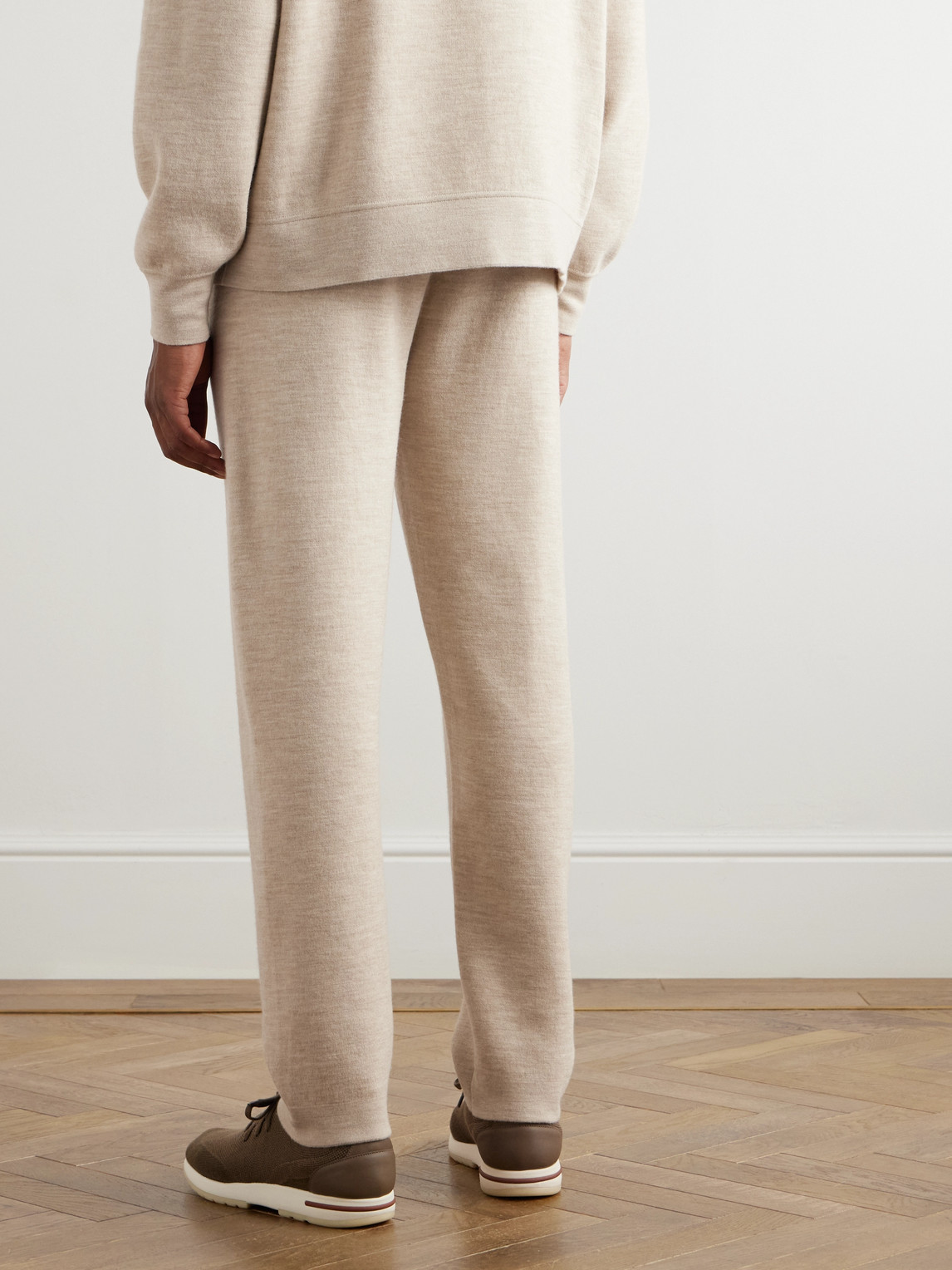Loro Piana Sassiglioni Straight-leg Wool Sweatpants In Neutrals