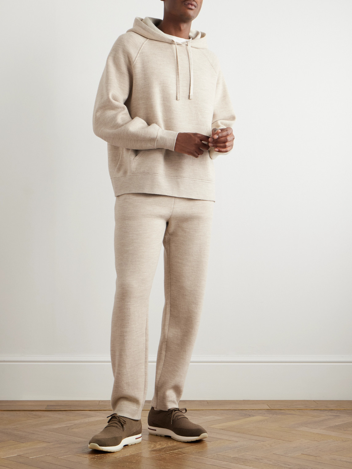 Loro Piana Sassiglioni Straight-leg Wool Sweatpants In Neutrals