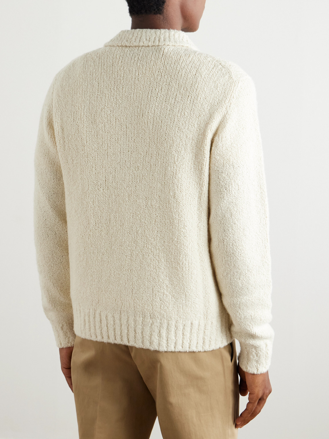 Shop Loro Piana Folecchio Cashmere And Silk-blend Half-zip Sweater In Neutrals