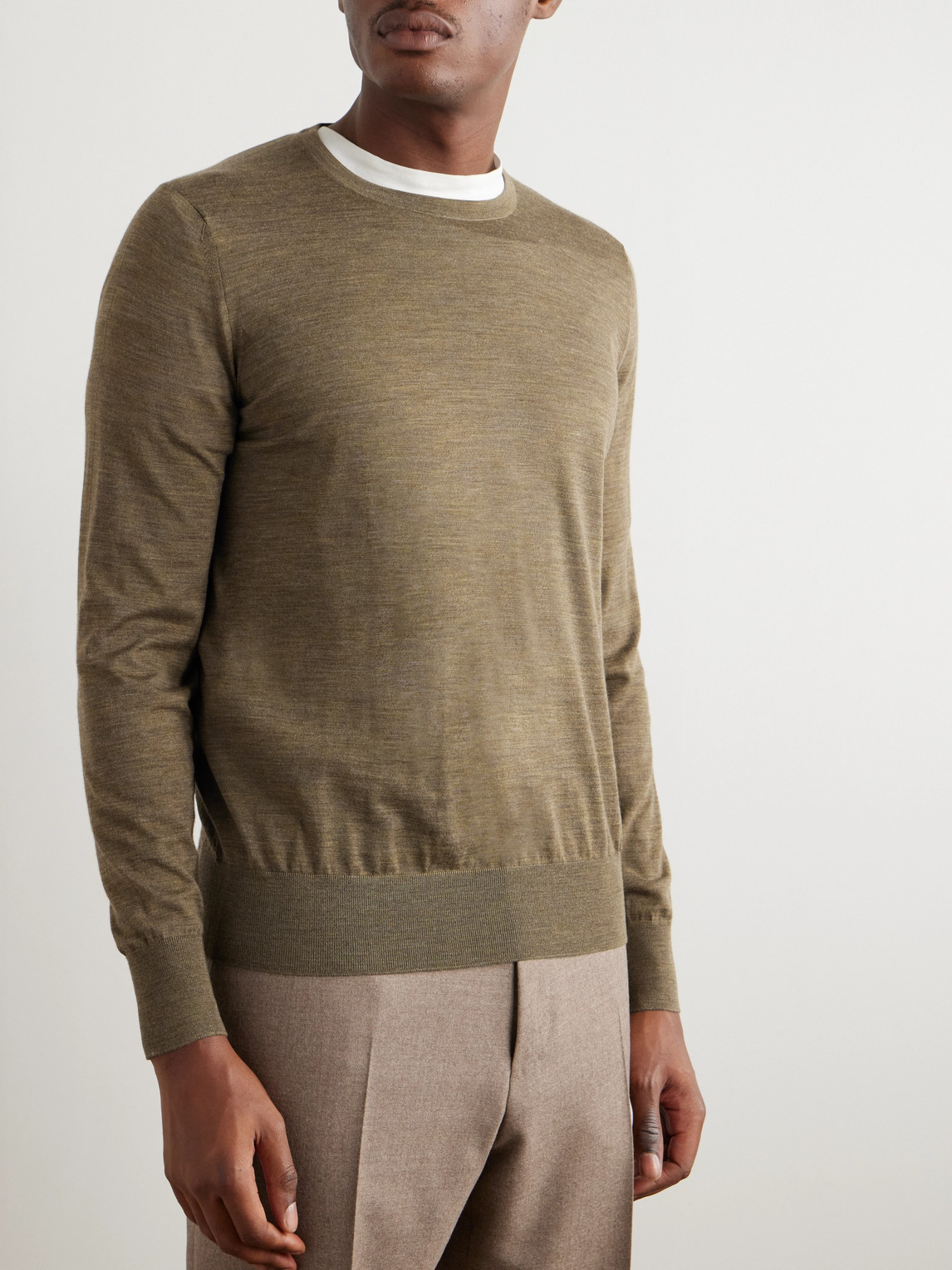 Loro Piana Wish® Virgin Wool Sweater In Brown