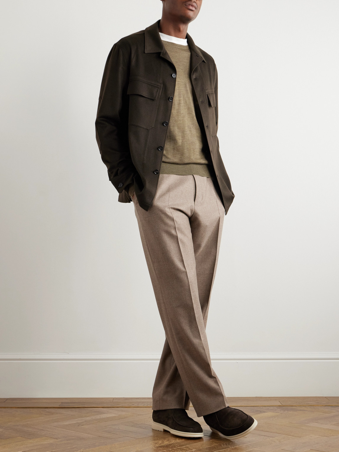 Loro Piana Wish® Virgin Wool Sweater In Brown