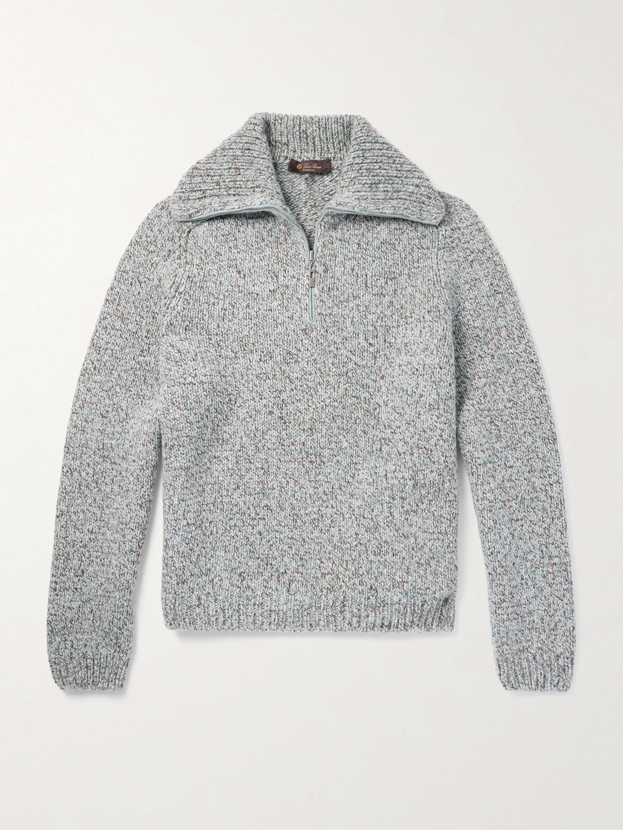 LORO PIANA Alpe Meggiana Cashmere Half-Zip Sweater for Men