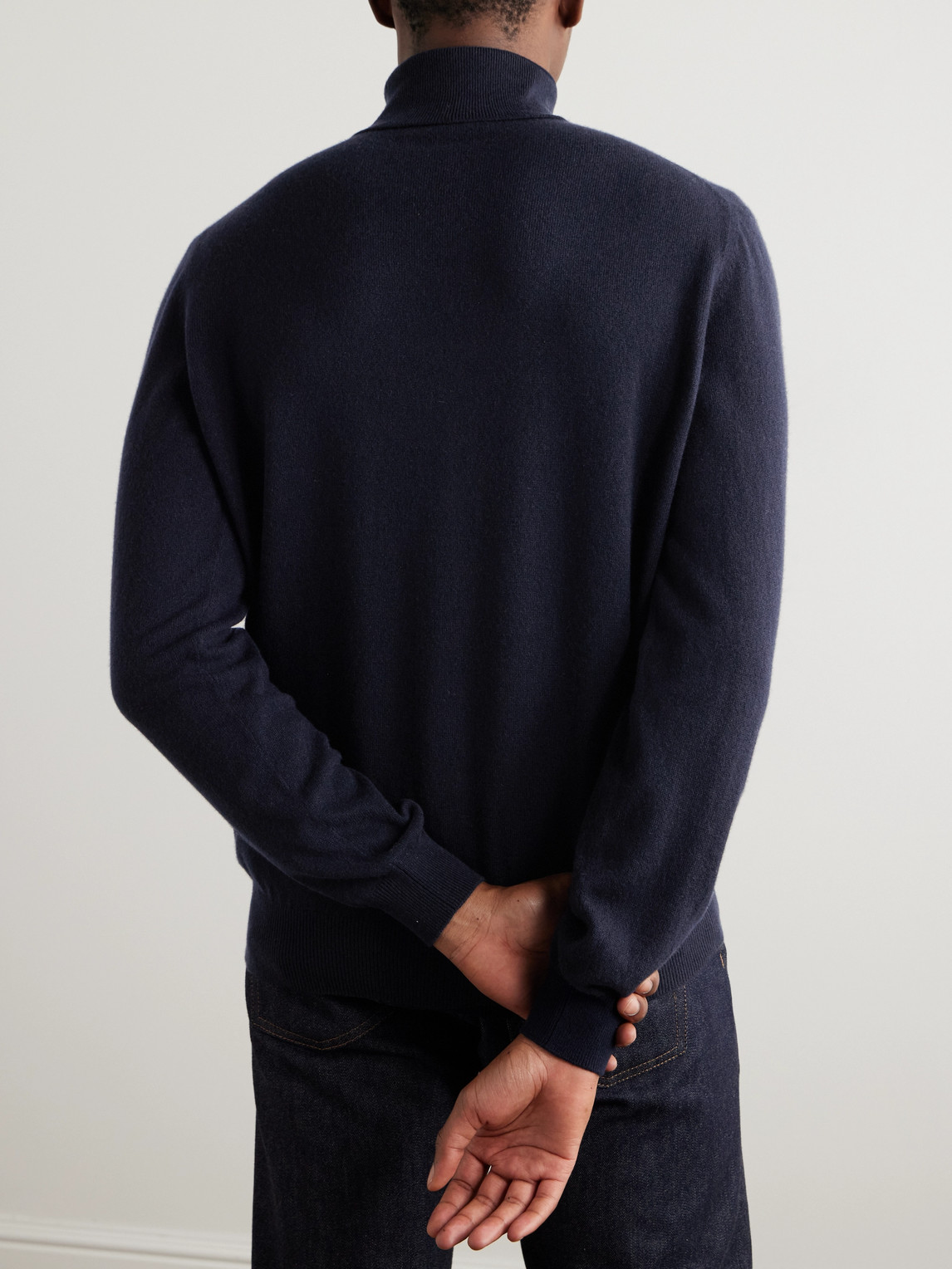 Loro Piana Baby Cashmere Rollneck Sweater In Blue