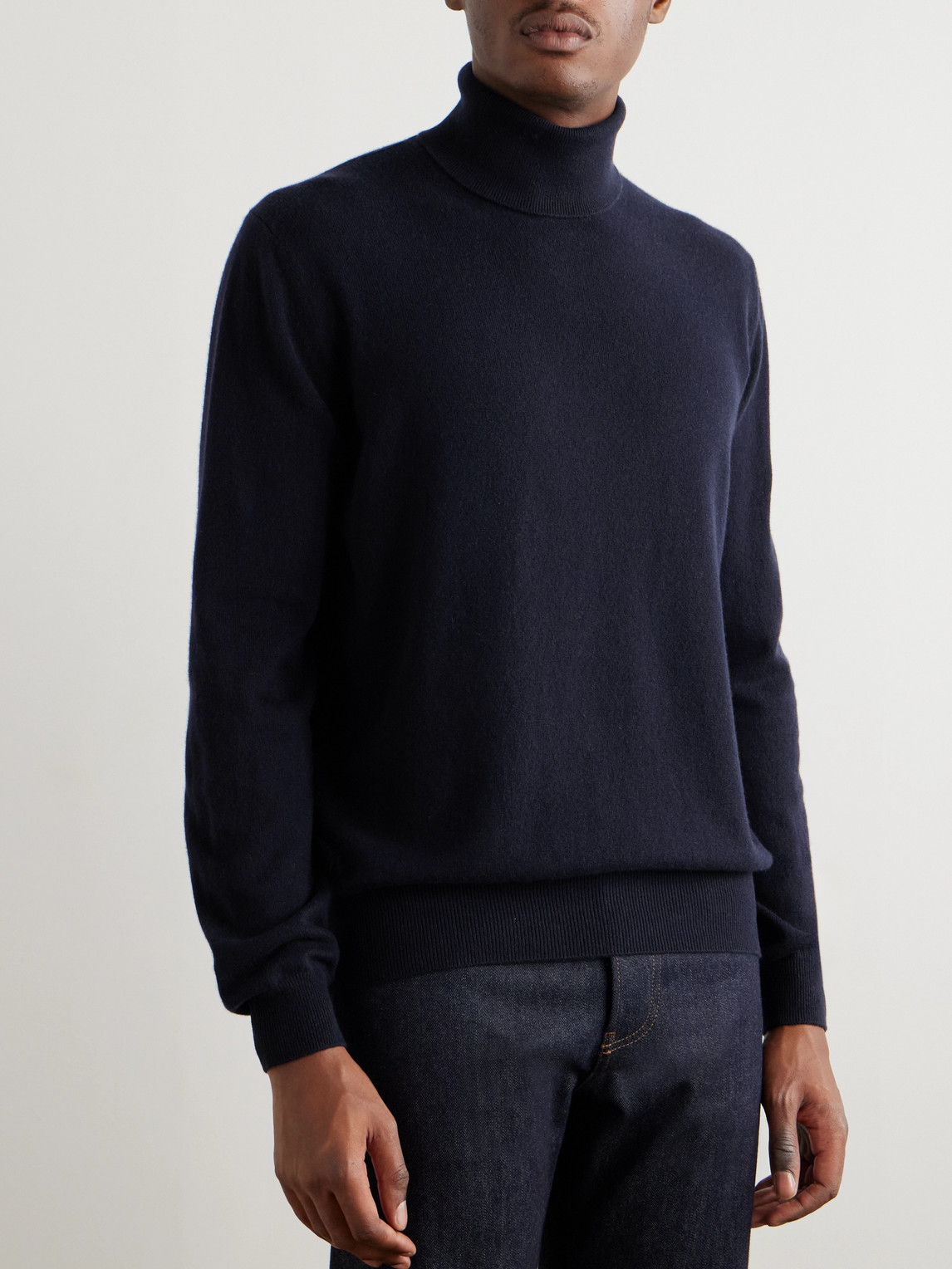 Loro Piana Baby Cashmere Rollneck Sweater In Blue
